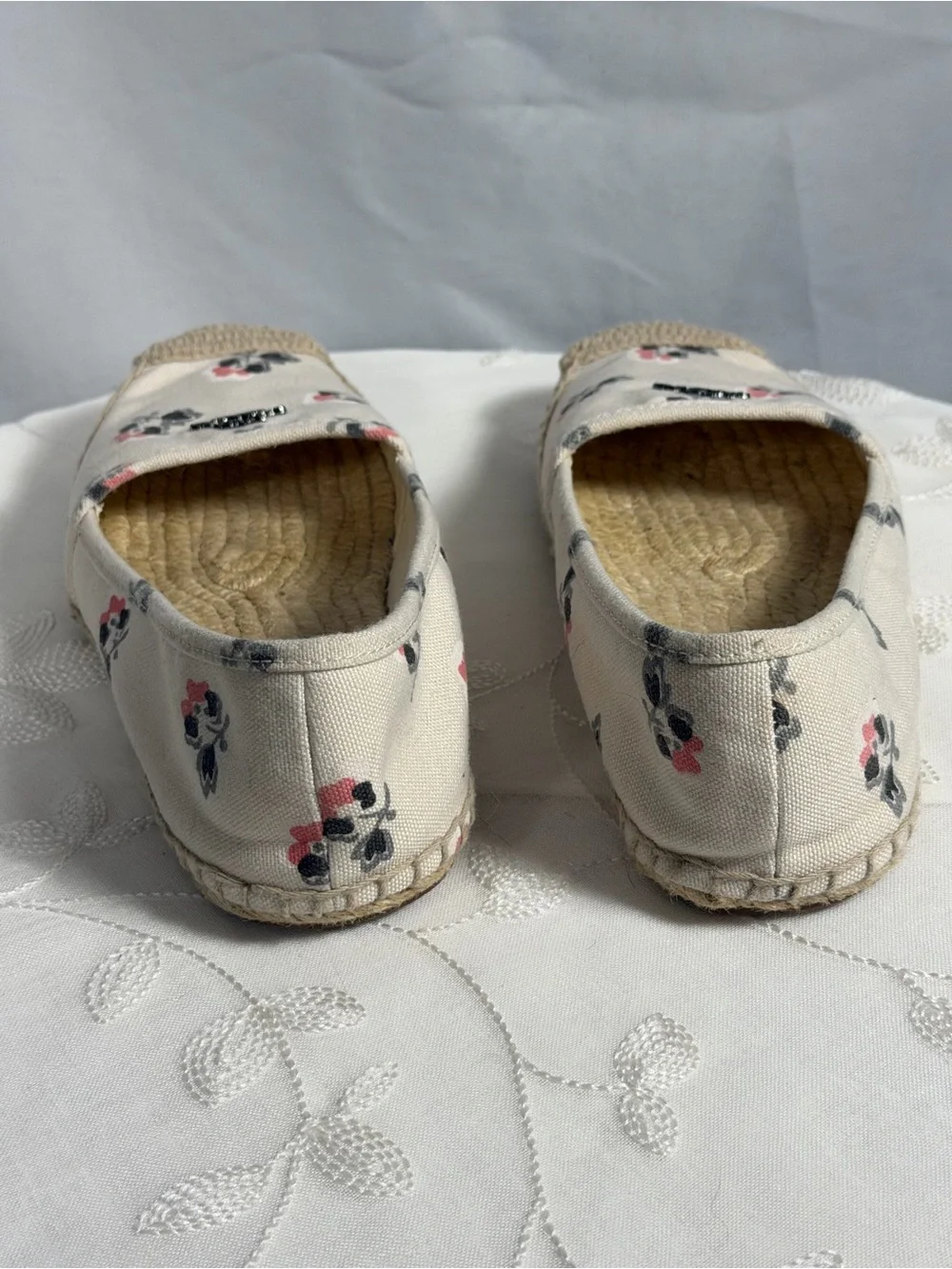 Coach Espadrille Flats Womens Canvas Floral Jute Logo Slip On Casual A8226 Sz 7